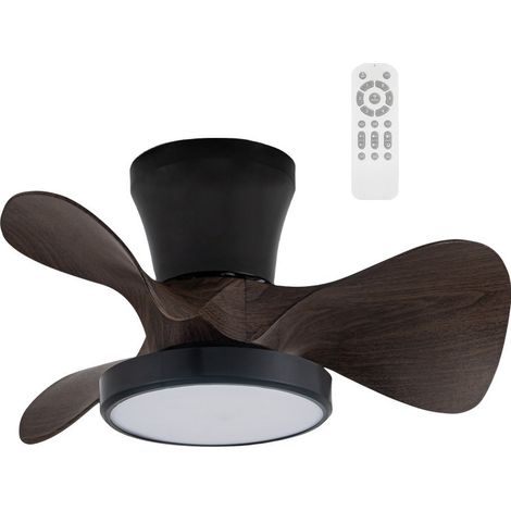 Ventilador de techo LED Merial Negro+Roble CCT Dim (20W) (1/5)
