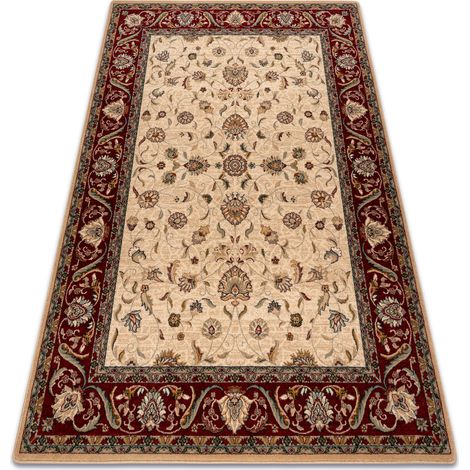 Tappeto di lana OMEGA ARIES fiori rubino chiaro beige 300x400 cm