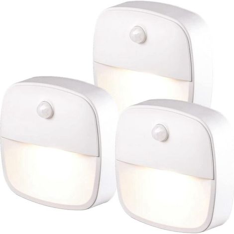 Veilleuse LED à détecteur de mouvement pour l'intérieur, alimentée par piles, éclairage automatique pour escalier et couloir, lampe d'orientation (1/5)
