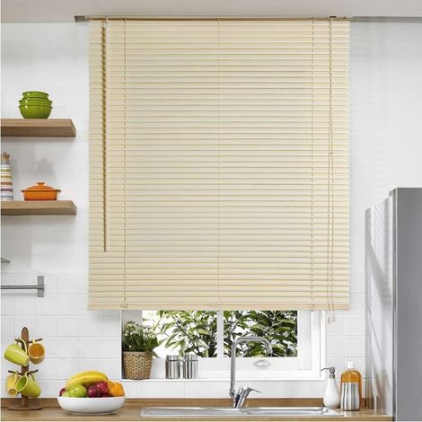 TrAdE Shop Traesio - Tenda Veneziana Beige In Pvc 60x160cm Per Portafinestra Finestra Parasole Tpl35 037840 - (1/5)