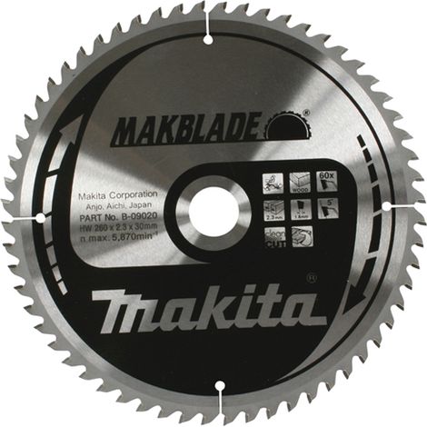 Lame de scie Makita MAKBLADE 260x2 3x30 0 mm Z64 5°