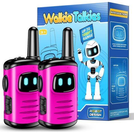 2 Talkie Walkie, Léger 81g, Bouton Unique, Son Clair, Portée 300m, Jeu Extérieur Enfant 3-10 Ans (1/5)