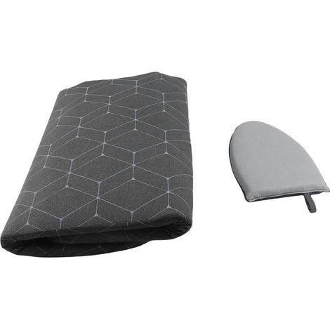 Planche à Repasser Argent Revêtement Hexagonal Losange Carré – Moderne Minimaliste Résistant Chaleur Épais avec Crochet Rotatif 360° (1/4)