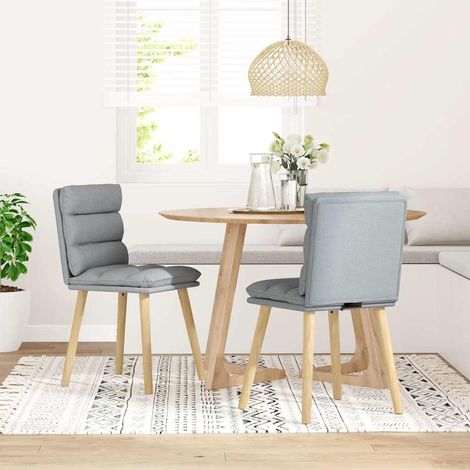 Lot de 2 Chaises à manger，Chaise de cuisine gris clair tissu CFW43011 (1/5)