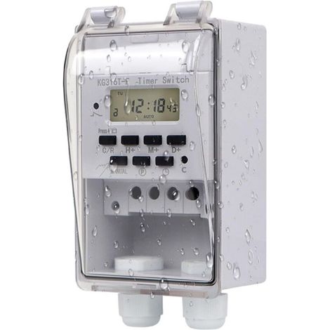 Lntyq Relais programmable 220 V intelligent minuteur mural LCD numérique avec couvercle transparent étanche