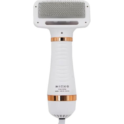 Sèche-poils et brosse de toilettage 2 en 1 - 3 vitesses, rotation à 360°, peigne électrique pour chiens et chats (blanc) (1/5)