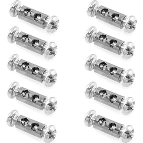15 pcs Wire Rope Clips, Capped Cable Clamps, Double Cable Clamps with End Nuts, Double Ended Steel Wire Clips for Quick and Easy Cable Management
