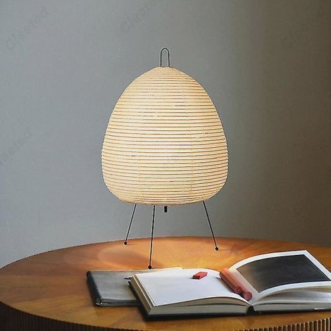 Lampe de table : lampadaire en papier de riz pour chambre, bureau, salon, bar - luminaire décoratif pour la maison, 3 couleurs d'éclairage (1/5)