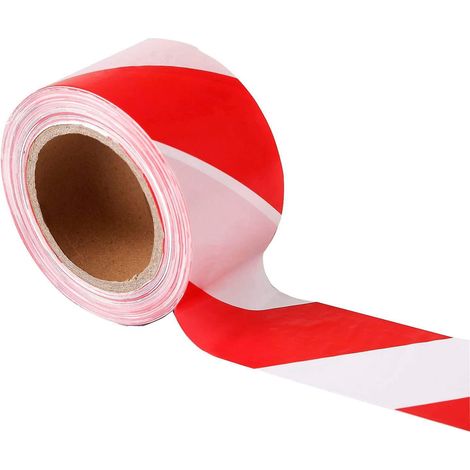 48mm X 33 M Rouge Et Blanc Barrire Ruban De Signalisation Non-adhsif (1/5)