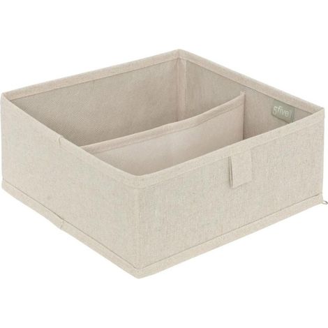 Rangement Tiroir 2 Compartiments "Dressy" 24cm Beige (1/4)