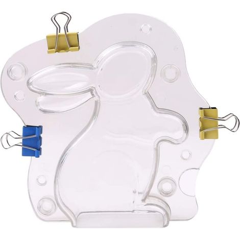 Molde de chocolate con forma de conejito 3D, molde de conejito de Pascua, molde de chocolate, dulces, pasteles, gelatina, herramienta antiadherente para hornear y decorar en Pascua. (1/5)