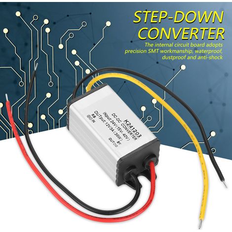 Convertisseur abaisseur DC-DC 24V vers 12V 3A alimentation à haut rendement (1/5)