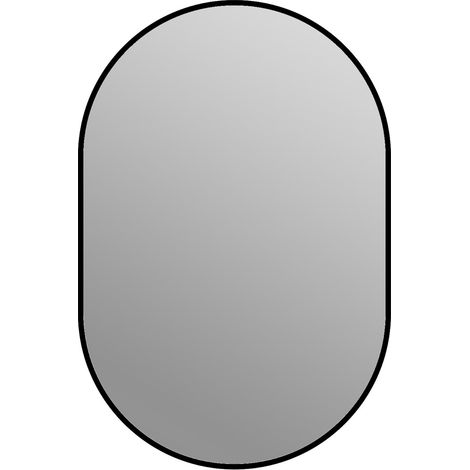 Miroir mural arche 60×90 cm avec cadre en aluminium noir pour salle de bain – verre argenté HD sans cuivre (1/5)