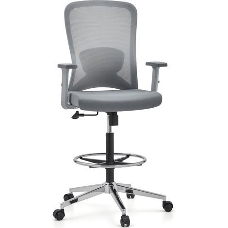 Arbeitsstuhl / Counterstuhl TOP WORK 44 W Sitz Stoff / Rücken Netz grau hjh OFFICE (1/5)