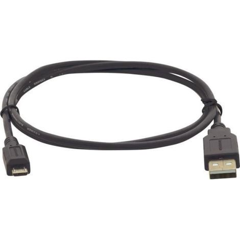 Câble USB - Micro-USB B - Blindé - Protection EMI/RFI - 90 cm - Gris - 1 Pièce
