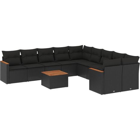 Maison Exclusive - Patio Sofa Set 10 plaza Black (1/5)