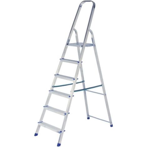 Scala Valentina domestica in alluminio a 6 gradini Portata max 150 kg Richiudibile Leggera Certificata