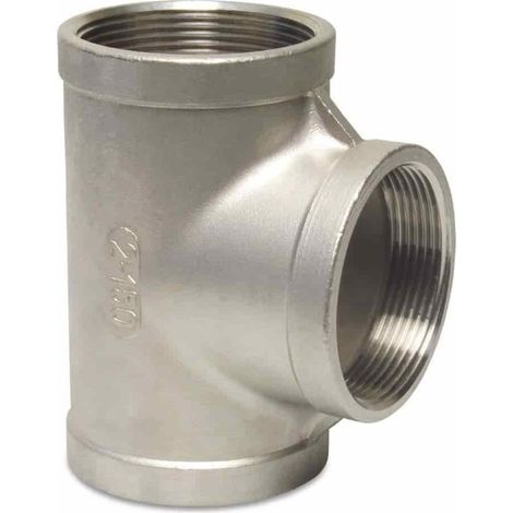 Té Inox Fileté 1 pouce, Raccord 90° V4A, Plomberie