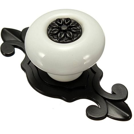 Maniglie in ceramica per mobili e cassetti, bianche e nere (1/3)