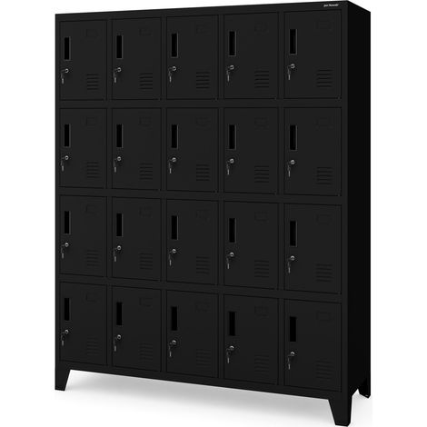 Armoire vestiaire métallique ROBERT 1360 x 1720 x 450 mm, noire