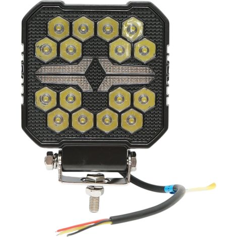 Proiettore LED quadrato con DRL 9-36V, 22W bianco-giallo, corpo in alluminio 107x107x33mm IP68 Breckner Germany (1/5)