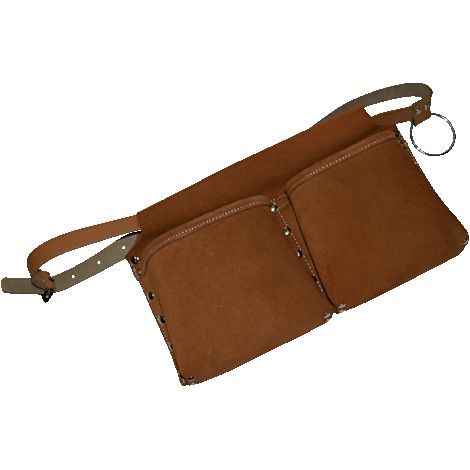 Poche à clous en croûte de cuir 37 x 22 x 4 cm – 2 poches spacieuses – Anneau porte marteau – S1075 – Sassi