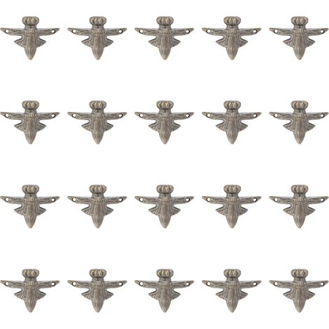 20 Sets antiker hölzerner Schmuckkästchenfüße, Eckenschützer für Möbelbeschläge, kleine Größe (1/5)