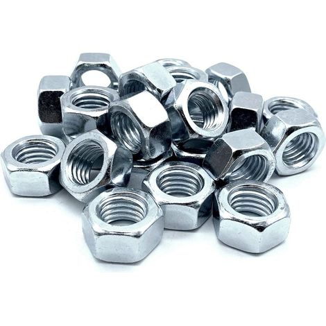 Ecrou 50 Ecrou Hexagonal M6 5mm x 10mm Acier Galvanisé DIN 934 écrou M6 pour Boulons et écrous, éléments d'Accouplement, Réglage et Fixation Intérieur et Extérieur (1/5)