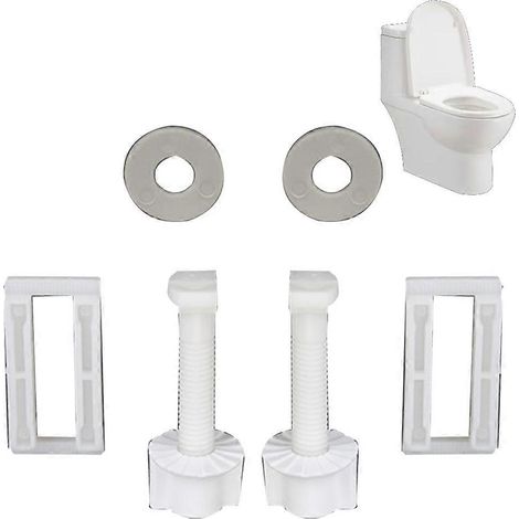 Vis universelles pour abattant de toilette (lot de 2), accessoires de fixation pour anneau d'abattant, connecteur inférieur rectangulaire de 49 x 24 mm (1/5)
