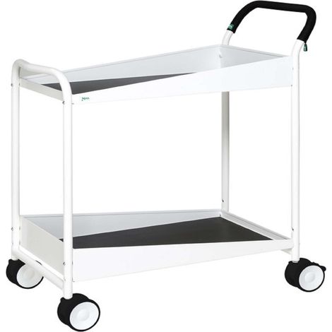 Carrello Konga con freno, 2 ripiani, Bianco 866 x 455 x 980 - Kongamek KM1987-V