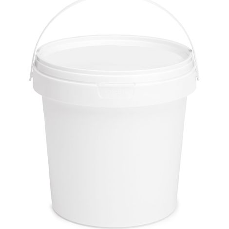 Garronda Seau avec Couvercle 1 L pour Le Stockage de Produits Alimentaires et Chimiques 20 Pièces Blanc GD-0071