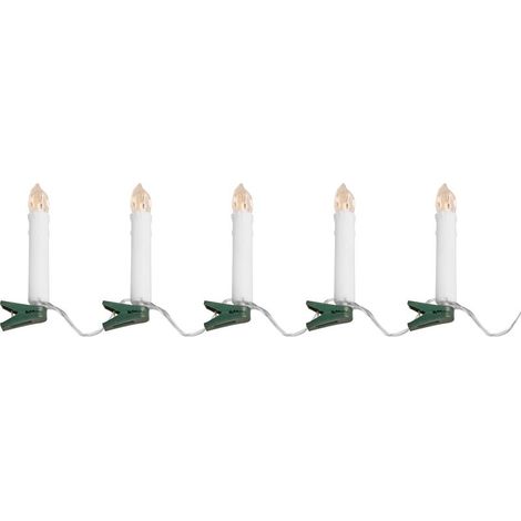 Kerze MagicHome Weihnachten, mit Clip, Kette, 10x LED, 2xAA, 10 Stk., Timer, 1,5x9 cm (1/3)