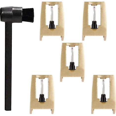 Kit de 5 aiguilles de rechange pour platine vinyle avec brosse de nettoyage, stylet de platine vinyle F (1/5)