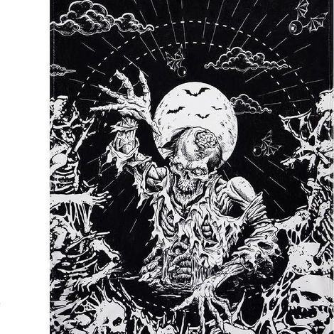 Couverture d'Halloween 100 cm x 130 cm, idéale pour les lits de fête - 1 (1/2)