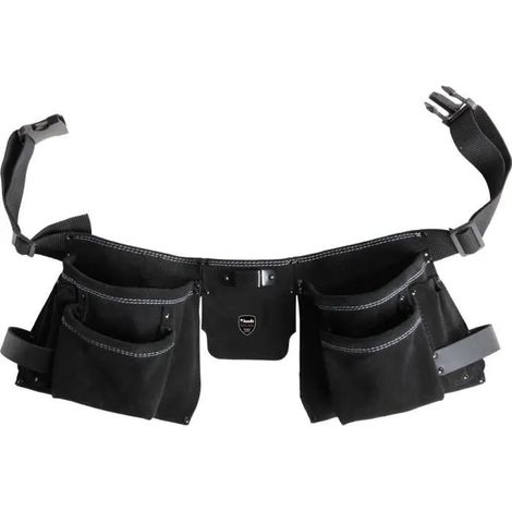 Cinturón porta herramientas kwb 906810 cuero ajustable 7 bolsillos (1/3)