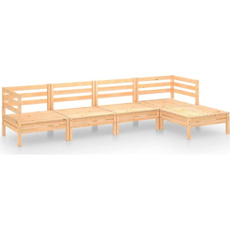 Set Salotto da Giardino 5 pz in Legno Massello di Pino (1/5)