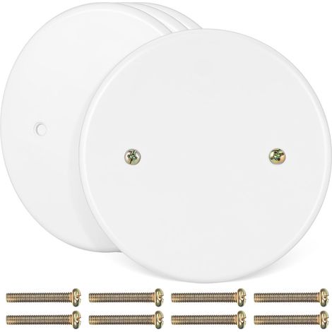 Plaques de Finition Rondes 11 CM en Plastique, Lot de 4, Cache Prise pour Ouvertures de Plafond, Montage Simple par Vis, Adaptées pour Usage Domestique (1/5)