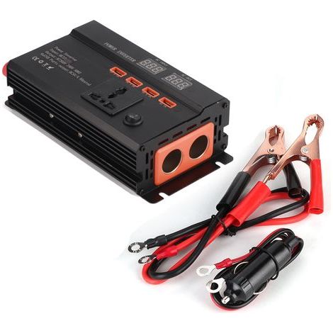 12V to 220V power converter, inverter with LCD screen, multiple protections, 3000W, anti-interference, simplified maintenance. (1/5)