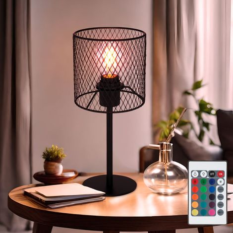 Lampada da comodino per scrittura telecomando lampada a treccia lampada da lettura nera dimmerabile in un set che include lampadine a LED RGB
