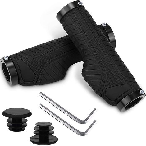 Ergonomische Fahrradlenkergriffe, rutschfeste Gummigriffe mit Aluminium-Verschluss, Lenkergriffe für Mountainbikes, BMX-Räder und andere Fahrräder (1/4)