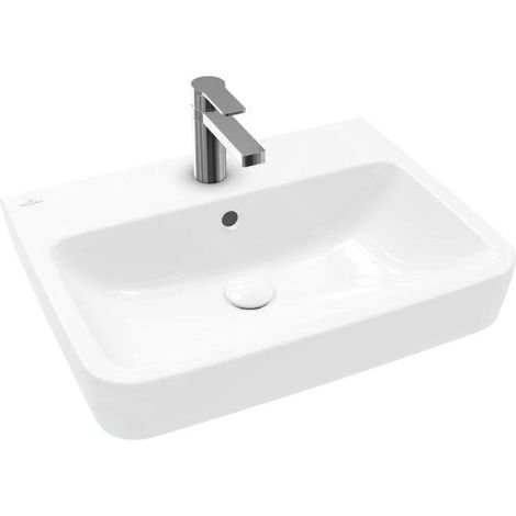 Bac à lessive rectangulaire VB WT O.novo 600x460mm 1HL avec trop-plein. Sol blanc Alpine AntiBac cplus (1/4)