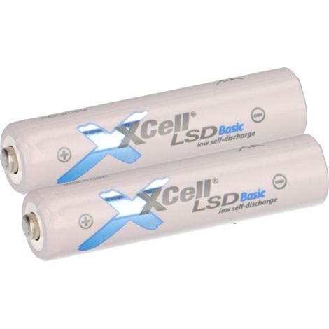 2x XCell Micro AAA Akku LSD Basic Ni-Mh 1,2V 800mAh Tray low self discharge Akku (1/5)