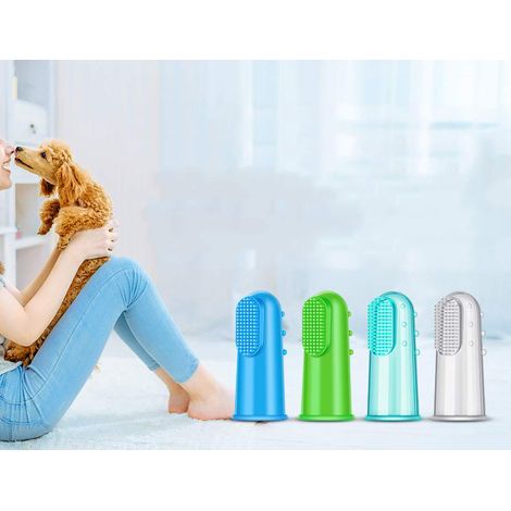 12 brosses à dents pour animaux, en silicone souple, pour chiens et chats, hygiène dentaire, étui inclus