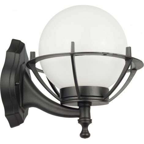 Applique da esterno sfera 25cm nera E27 IP43 SU-MA (1/5)