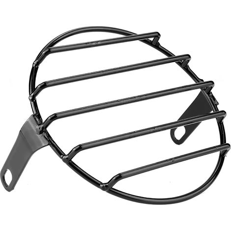 Grille ronde noire pour phare moto rétro 7,09 pouces, masque de protection avant, cache pare-chocs style classique, compatible custom bobber café racer (1/5)