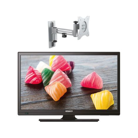 PACK ANTARION TV LED 18.5" 47cm Téléviseur HD Camping car 12V + Support TV 180° Charge max 15kg