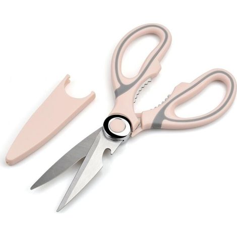 Scissors Kitchen, Scissors Kitchen Sturdy, Professional Stainless steel Scissors,Multiusage Scissors with Cover(Pink) (1/5)