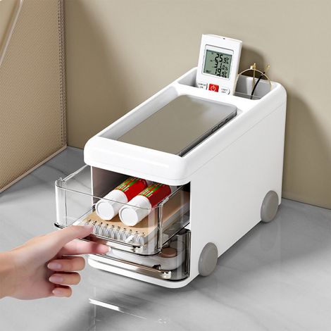 Boîte De Rangement Pour Bureau - Tiroir De Bureau En Plastique - Pour Bureau Salle De Bain Commode Et Rangement Domestique - 1 Pièce (1/5)