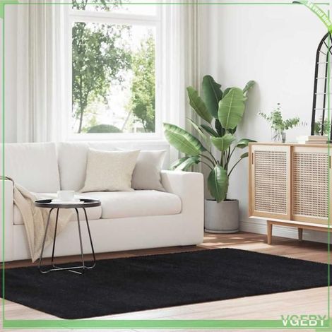 4102838 Tapis shaggy à poils longs NAVARRA noir 160x230 cm polyester (1/5)