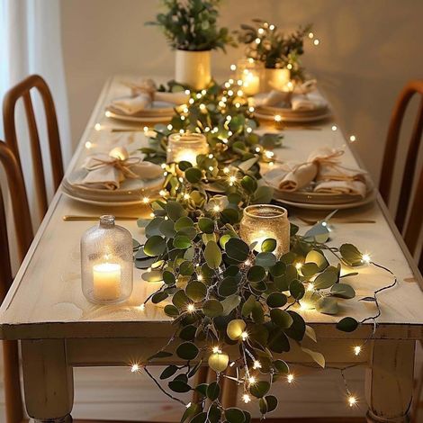 Guirlande De Noël Artificielle - 2 M - Avec Lumières Intégrées - Pour Décoration Intérieure Et Extérieure - 1 Pièce (1/5)